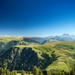 Malerischer Blick auf die weitläufige Seiser Alm