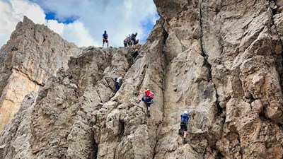 Schlüsselpassage im südostseitigen Abstieg von der Rotwand (C-Stelle)