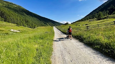 Der Wanderweg zur Pranter Stadlhütte ist auch mit dem Kinderwagen befahrbar