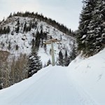 Blick auf die ehemalige Werkseilbahn
