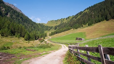 Zunächst schlängelt sich der Wanderweg Nr. 16 sanft durch die malerischen Wiesen