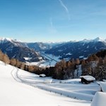 Der gut präparierte Rundweg Flaner Jöchl führt durch eine bezaubernde Winterlandschaft