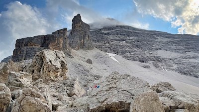 View from Giussani mountain hut to Tofana di Rozes