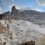 Vista sulla Tofana di Rozes dal rifugio Giussani