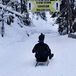 Am Beginn der Rodelbahn