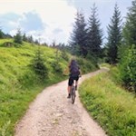 Auch Mountainbiker sind auf dem Wanderweg zur Stadlalm anzutreffen