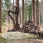 Die Figuren des LandArt Weges sind aus Naturmaterialien gefertigt