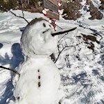 Schneemann auf dem Weg zur Ochsenhütte