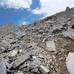 Der geröllreiche Anstieg auf die Hohe Kreuzspitze