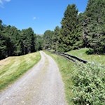 Schließlich geht die Wanderung in den breiten Weg Nr. 1 über