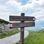 Wegweiser in Richtung Sandjoch