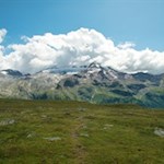 Auf dem Rückweg von den Koflerseen hat man die Gletscherwelt der Rieserfernergruppe stets vor Augen