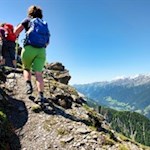 Seilgesicherte Passage auf dem Weg zur Blauspitze