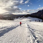 Im Schein der untergehenden Abendsonne zurück nach Zans