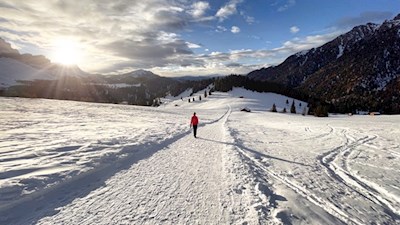 Im Schein der untergehenden Abendsonne zurück nach Zans