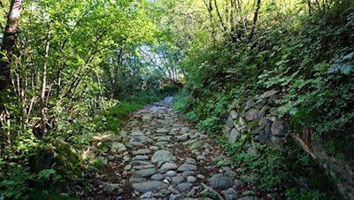 Auf steinbeschlagenen Wegen zur Trostburg