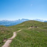 Am Kreuzjoch, dem Übergang zwischen dem Gadertal und dem Villnösstal