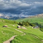 Sanft zieht sich der Wanderweg durch die malerischen Almwiesen zur Arnikahütte