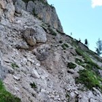Abschüssige Passage auf dem Günther-Messner-Steig