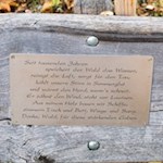 Die Bänke sind mit nachdenklich stimmenden Versen geschmückt