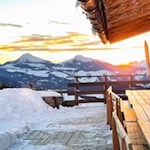 Sonnenuntergang bei der Messnerjoch Hütte
