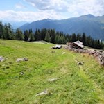 Hinter der Stumpfalm zweigt der Weg auf die aussichtsreiche Riepenspitze ab