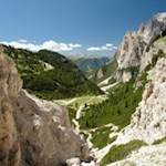 Vista all'indietro in direzione del Rifugio Scotoni