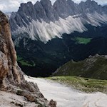 Seilgesicherte Passage zu Füßen des Tullen