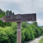 Am Beginn der Wanderung zum Flitzer Wasserfall