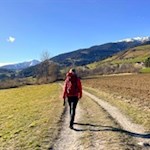 Hiking on the panoramic trail Falzes