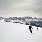 Auch die Schifahrer genießen das malerische Panorama auf der Plose