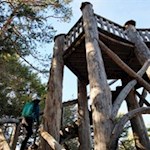 Auf dem hölzernen Hochstand erschließen sich schöne Ausblicke