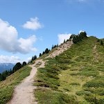 Rückwärtsgewandter Blick auf den Abstiegsweg vom Durakopf