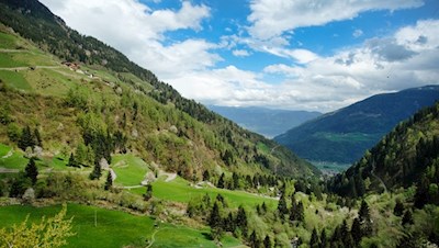 Ausblick von der Aussichtskanzel am Partschinser Wasserfall 