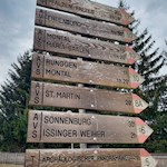 Der Anstieg nach Maria Saalen ist mit 1:20 h ausgeschildert