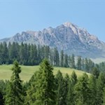 Blick auf den markanten Peitlerkofel