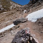 Der recht steile Anstieg auf die Peitlerscharte