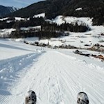 Abfahrt auf der wohlpräparierten Rodelbahn Kottersteg