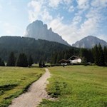 Blick auf den Lang- und Plattkofel vom Monte Pana