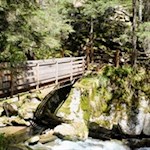 Brücke oberhalb der Barbianer Wasserfälle