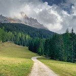 Mit Blick auf den Latemar zur Epircher Laner Alm