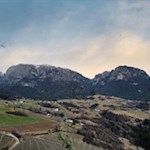 Blick auf den Schlern, die Hammerwand und den Tschafon