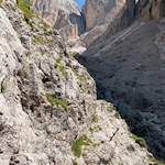 Seilgesicherte Felspassage vor der Grasleitenhütte