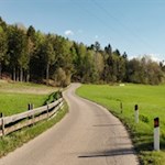 Kleine Teile des Weges folgen asphaltierten Sträßchen