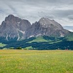 Seiser Alm mit Blick auf den Lang- und Plattkofel