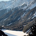 Ausblick auf den nunmehr tiefer liegenden Antholzer See