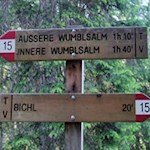 Die Wanderung zu den Wumblsalmen ist gut ausgeschildert