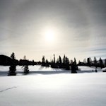 Winteridylle in den Armentara Wiesen