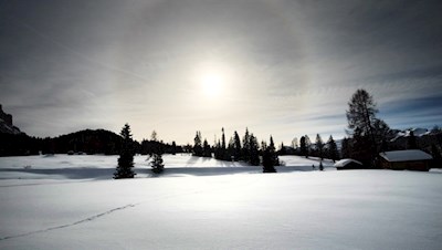 Winteridylle in den Armentara Wiesen