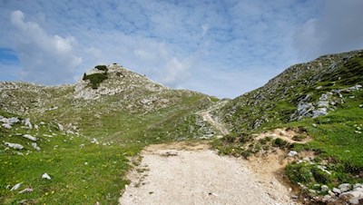 Hinter der Rossalm steigt der Weg ein letztes Mal an